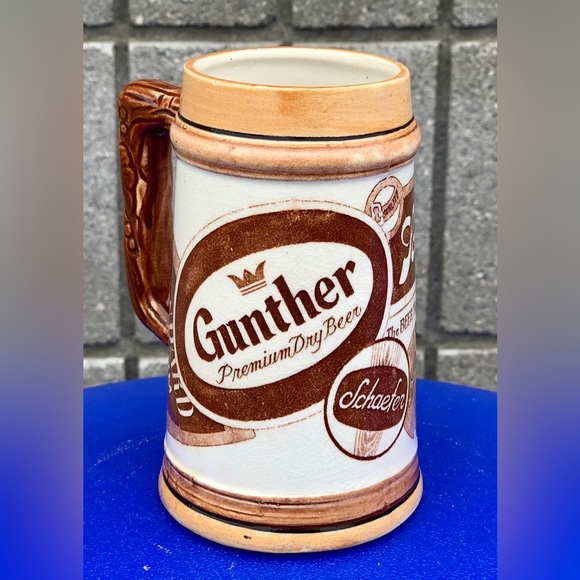 1950s Ceramic Schlitz Gunther Miller Logo Beer Mug Made in Japan - Picture 3 of 16